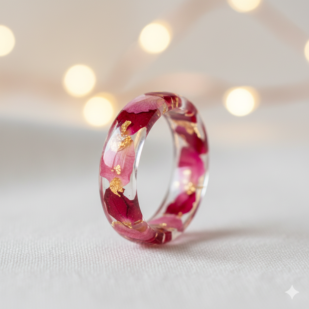 Rose Petal Memory Band Ring