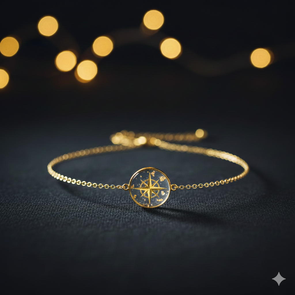 Compass Star Delicate Chain Bracelet