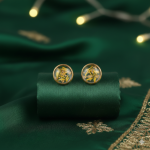 Emerald Fern Botanical Stud Earrings