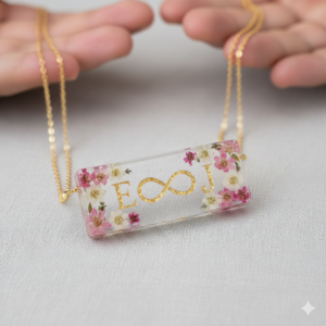 Infinity Bloom Flower Bar Necklace